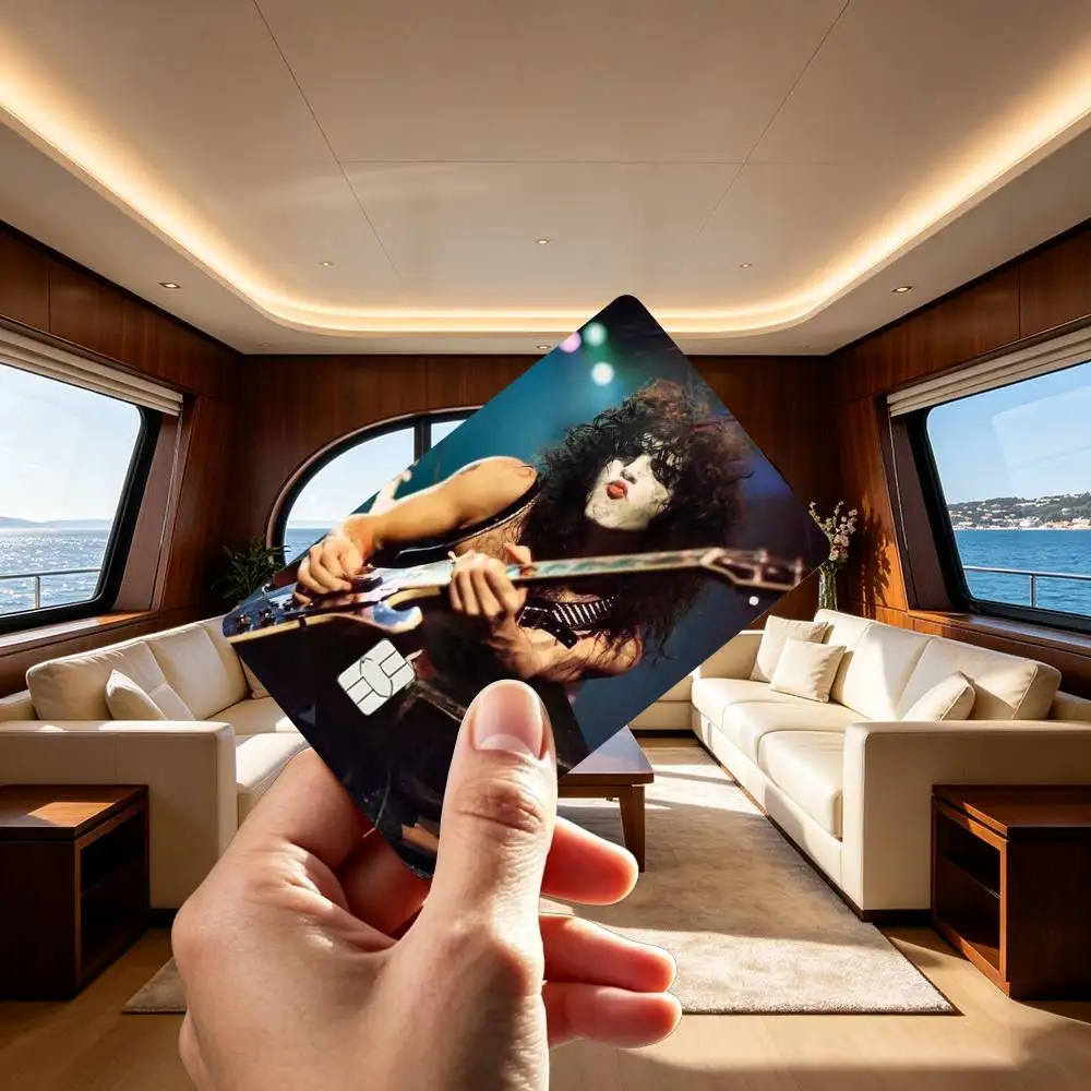 The KISS Rock B-band Credit Card HD Stickers Game Card Decal Small Chip Waterproof Sticker Gift view 6