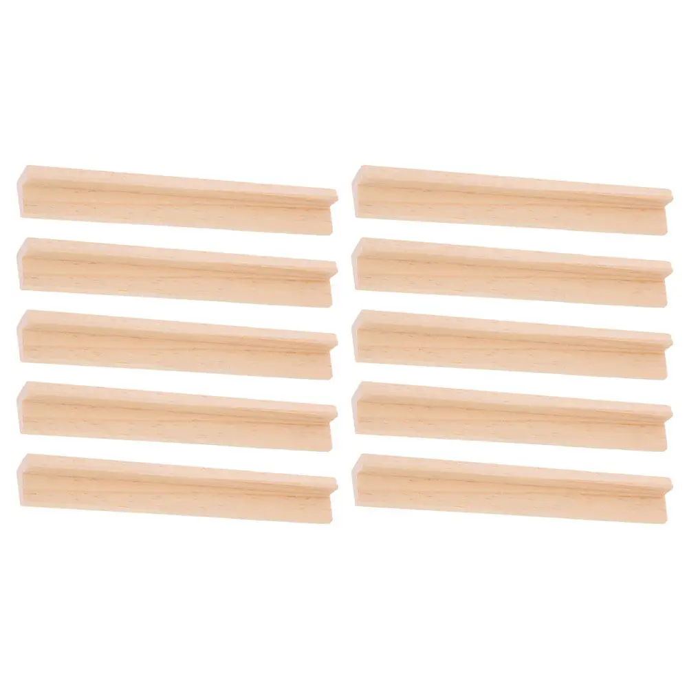 10Pcs 나무 알파벳 디스플레이 베이스 게임 카드 용 부드러운 가장자리 다기능 도미노 홀더 공예 장식 DIY 액세서리