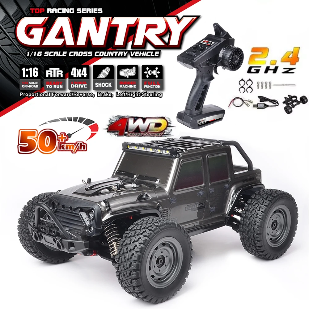 THELINK RC Car 1:16 4WD Rc Car High Speed Off Road Vehicle Up 50KM/H Climbing Remote Control Cars Toys with LED Headlight 16103