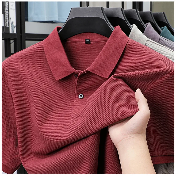 Men's 100% Cotton Polo Shirt - Summer Casual Breathable Tee,19 Colors,Ideal for Golf and Sports,Business Casual,Silk-Like Finish, image 23
