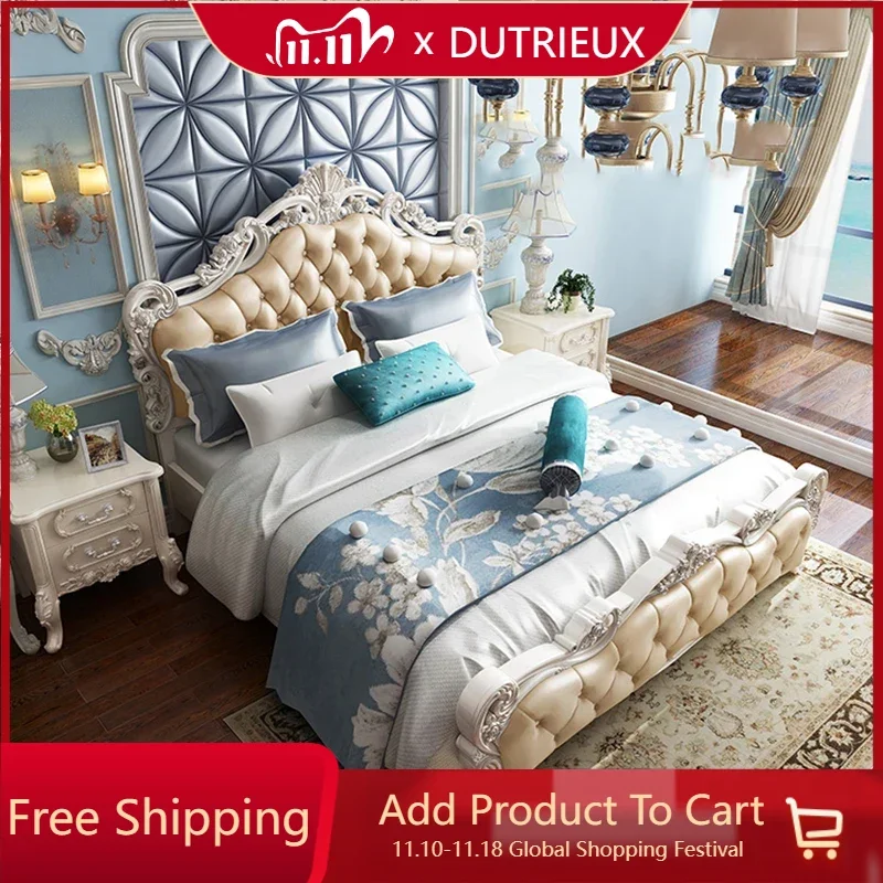 

luxury designer Double Bed Wood Highend Modern Twin Size Double Bed queen sleeping european letto matrimoniale furniture