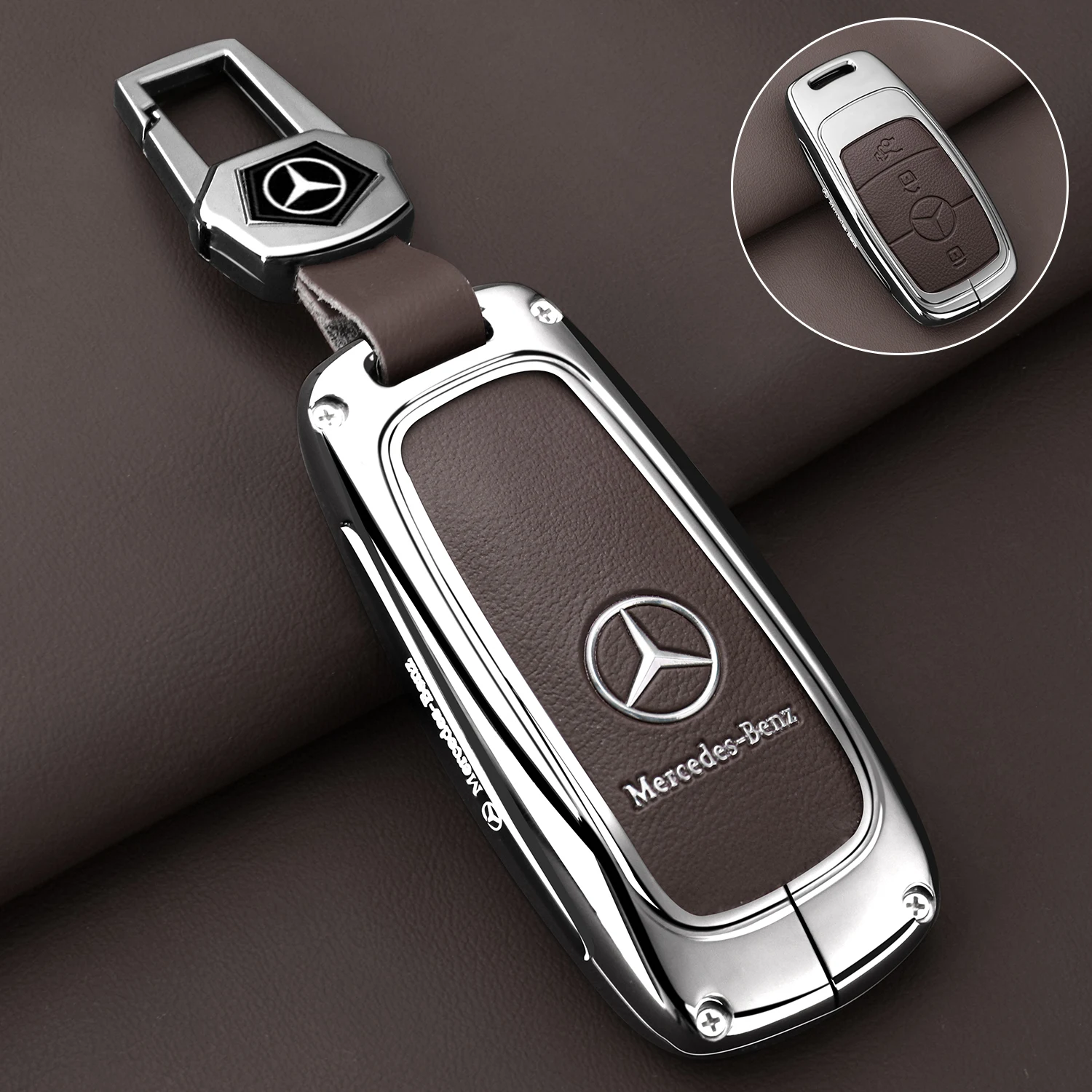 

Alloy Car Key Case Cover Shell Protection For Mercedes Benz A C E S G Class GLC CLE CLA W177 W205 W213 W222 X167 AMG Accessories