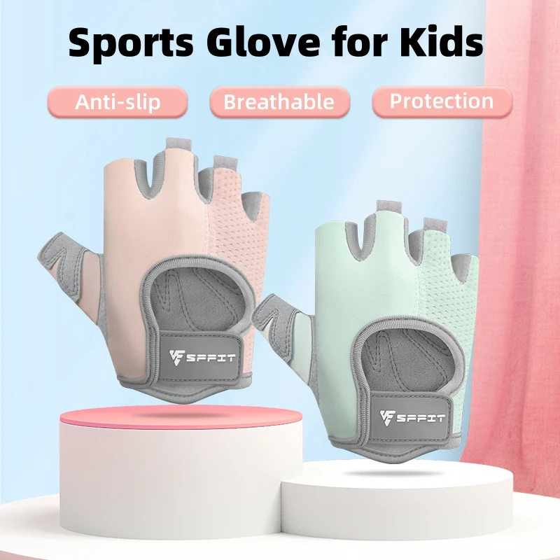 Gants de protection demi-doigts pour enfants, non alds, absorbant les chocs, gants de scooter pour enfants, gants de cyclisme respirants pour enfants