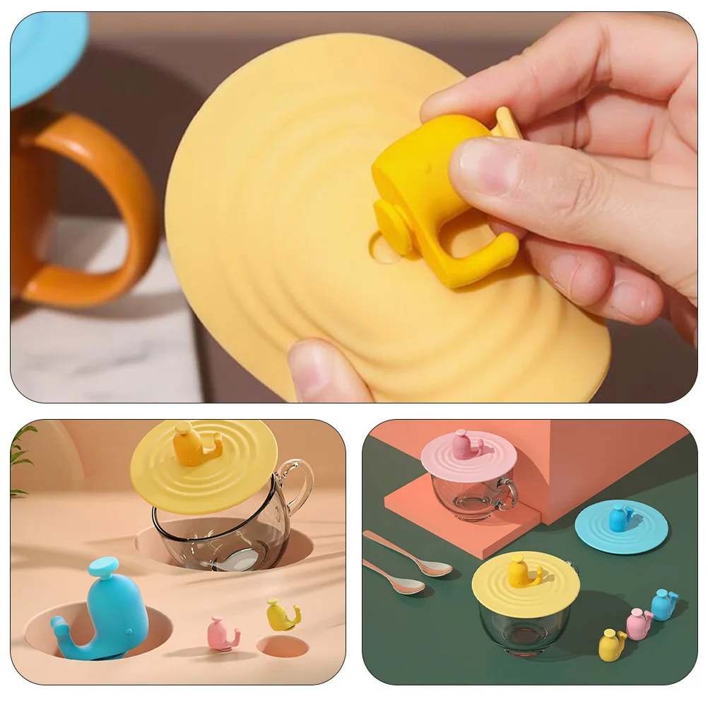 

Cup Silicone Lid Tea Cover Coffee Tumbler Plug Leak Proof Cap Multifunctional Water Yellow Taste Hand-held Travel