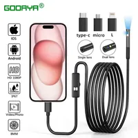 8mm 1080P Endoscope Automotive Boroscope Inspection Device Camera For Apple Iphone IOS Smart Phone Android Type C Cars Mobile