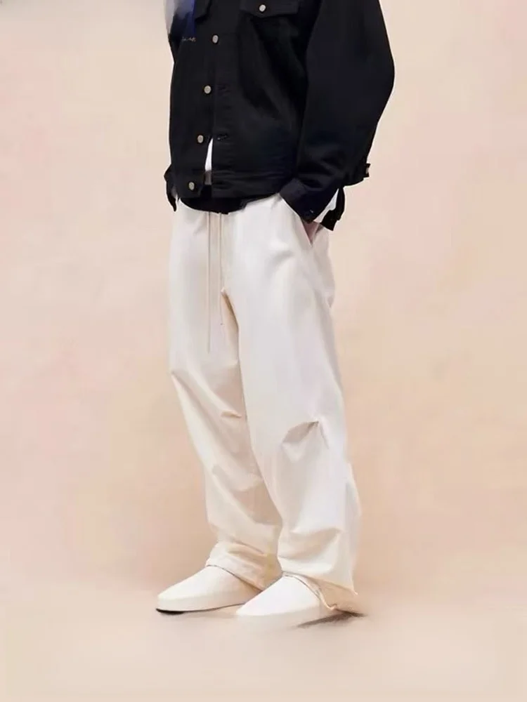 

Casual Straight Leg Workwear Pants ential Loose Fit Versatile High Waist Long Cotton Faion Urban Sle All Seasons