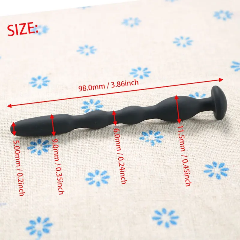 1PCS Silicone Urethral Plug of Black Ridged,penis Stretcher