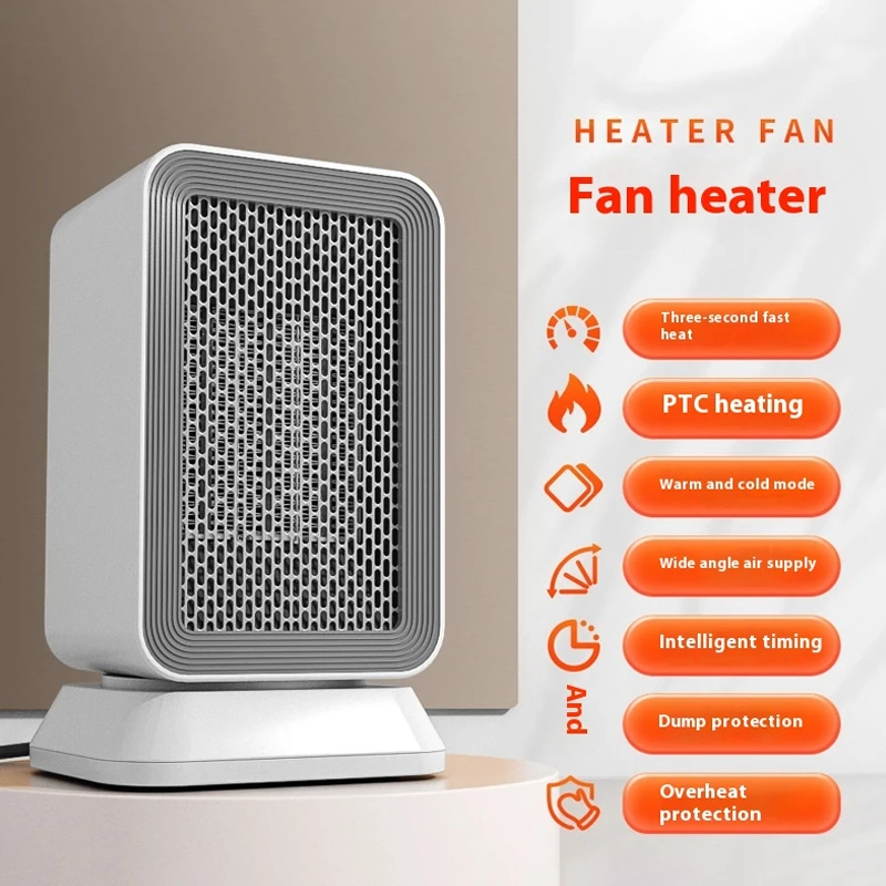 1000W PTC Portable Space Heater Room Winter Personal Mini Heating Electric  Home Desktop Electric Fan Heaters Mini Heating