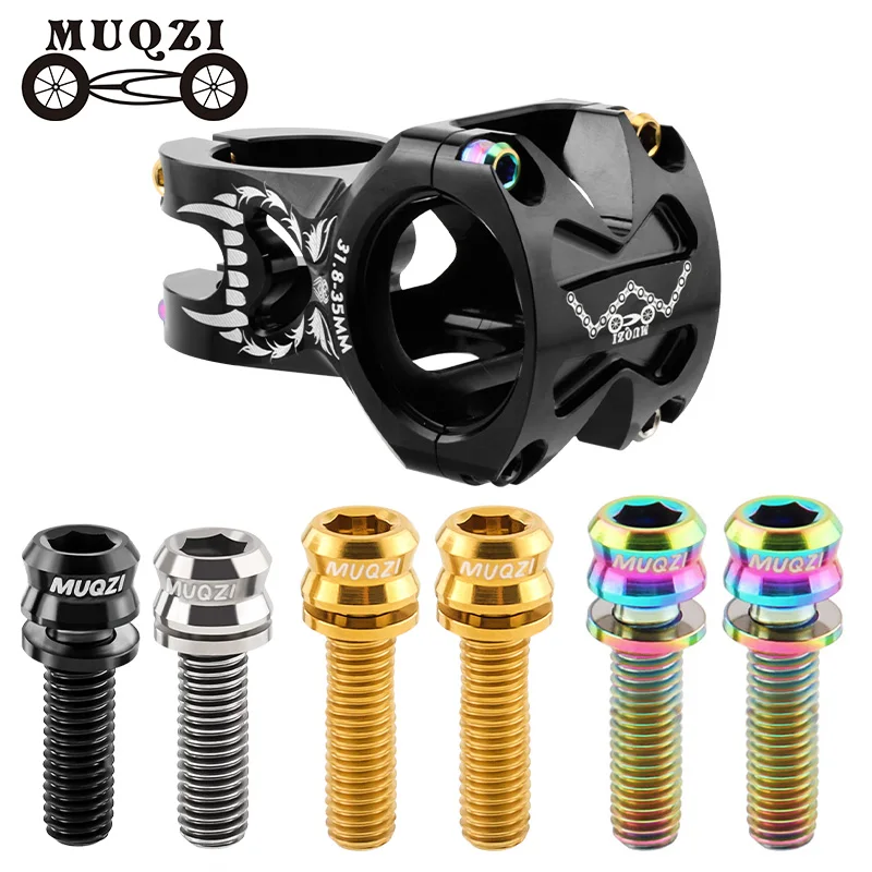 MUQZI 4/6PCS Handlebar Stem Screw M5x15/17/19 Titanium Alloy Stem Bolts Ultra-Light MTB Road Bike Parts