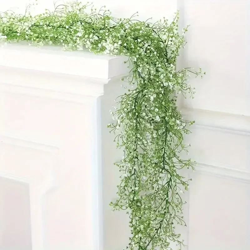 Artificial Flower Wall Hanging Vine Artificial Garland Silk Wall Plant Garden Vine Wedding Home Decoration DIY Fake Wreath #