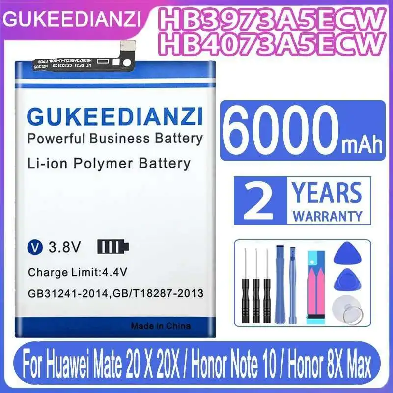 

Mobile Phone Battery HB3973A5ECW HB4073A5ECW 6000Mah For Huawei Mate 20 X 20X Honor Note 10 8X Max