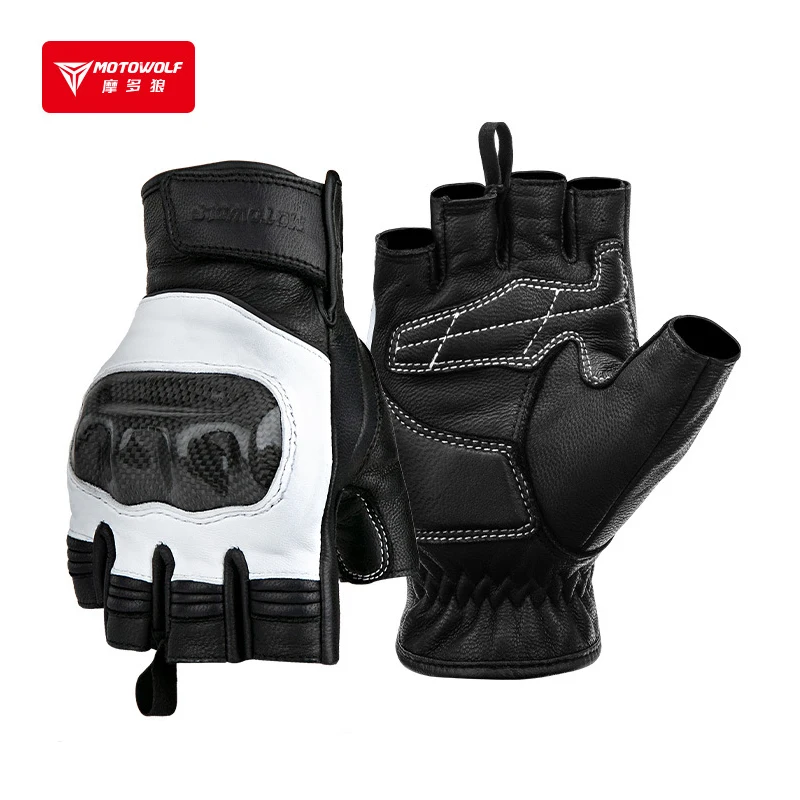 

Half finger Leather Motorbike Summer Motorcycle Gloves For Man Gloves Accesorios Guantes Moto Verano Hombre 오토바이 장갑 Carbon Fiber