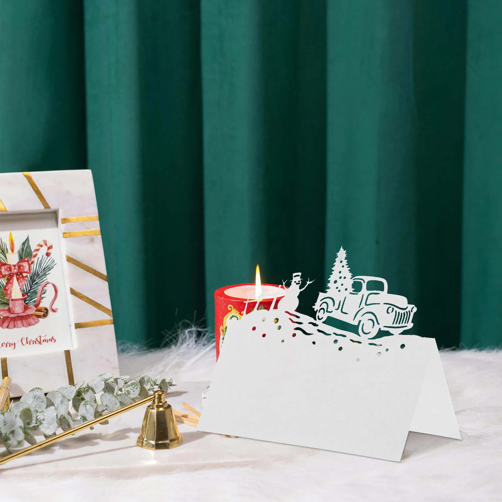 50 قطعة بطاقات مكان الحدث عطلة احتفالية بطاقات اسم الجدول لعيد الميلاد عشاء حفلة الجلوس تسميات الشتاء ديكور الزفاف