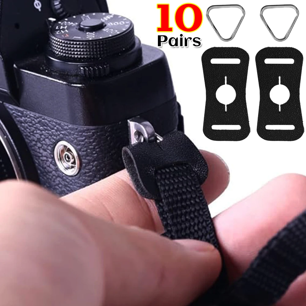 1/5/10Pair Leather Protector Cover Camera Strap with Triangle Split Ring Hook For Fujifilm Canon Nikon Olympus Pentax DSLR Camer