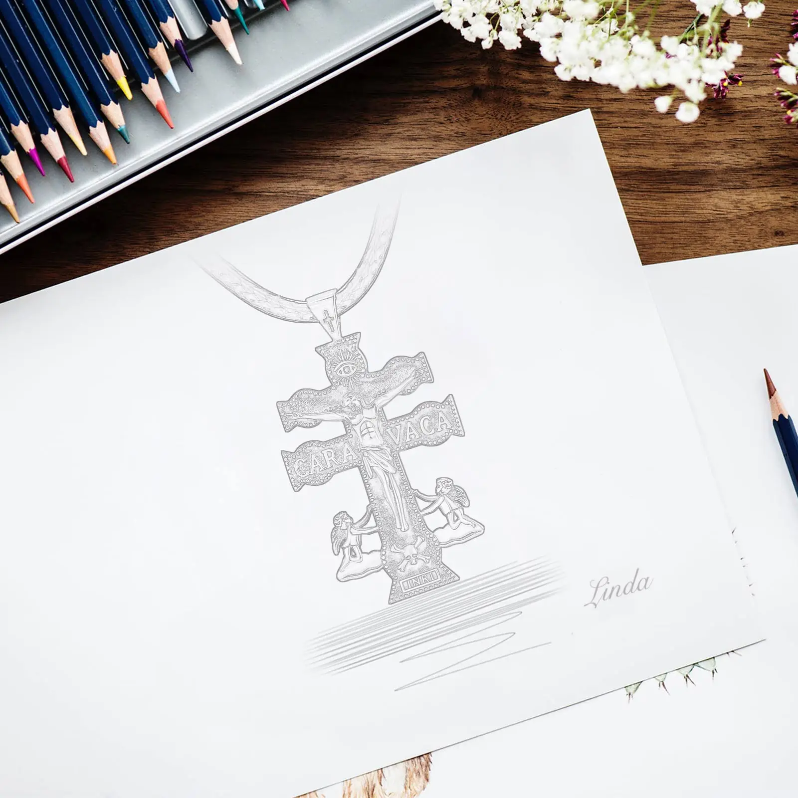 Eudora New 925 Sterling Silver Caravaca Cross Necklace Jesus Angel Religious Pendant Amulet Men Women Personality Jewelry