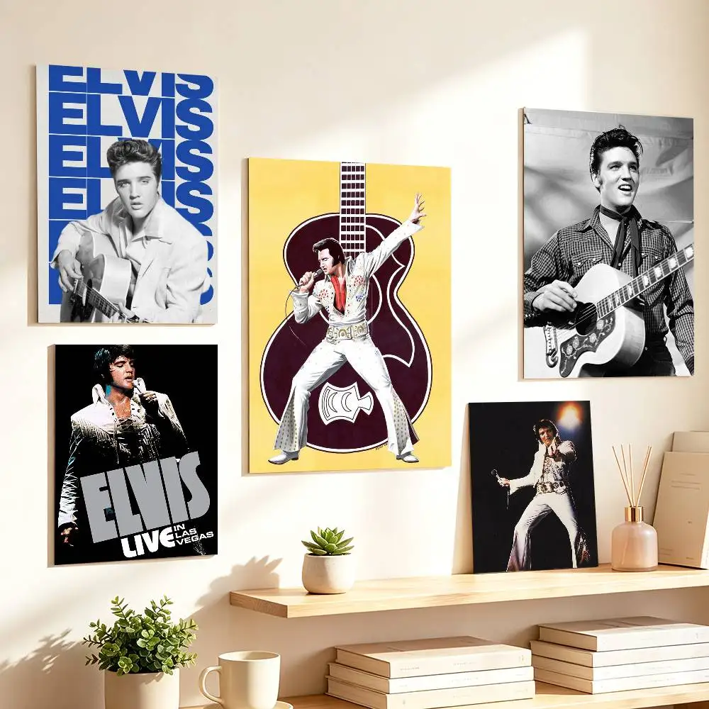 50s Rock and Roll Elvis P-Presley Poster HD Self Adhesive Waterproof Wall Art Ideal for Home Office Dorm Gift