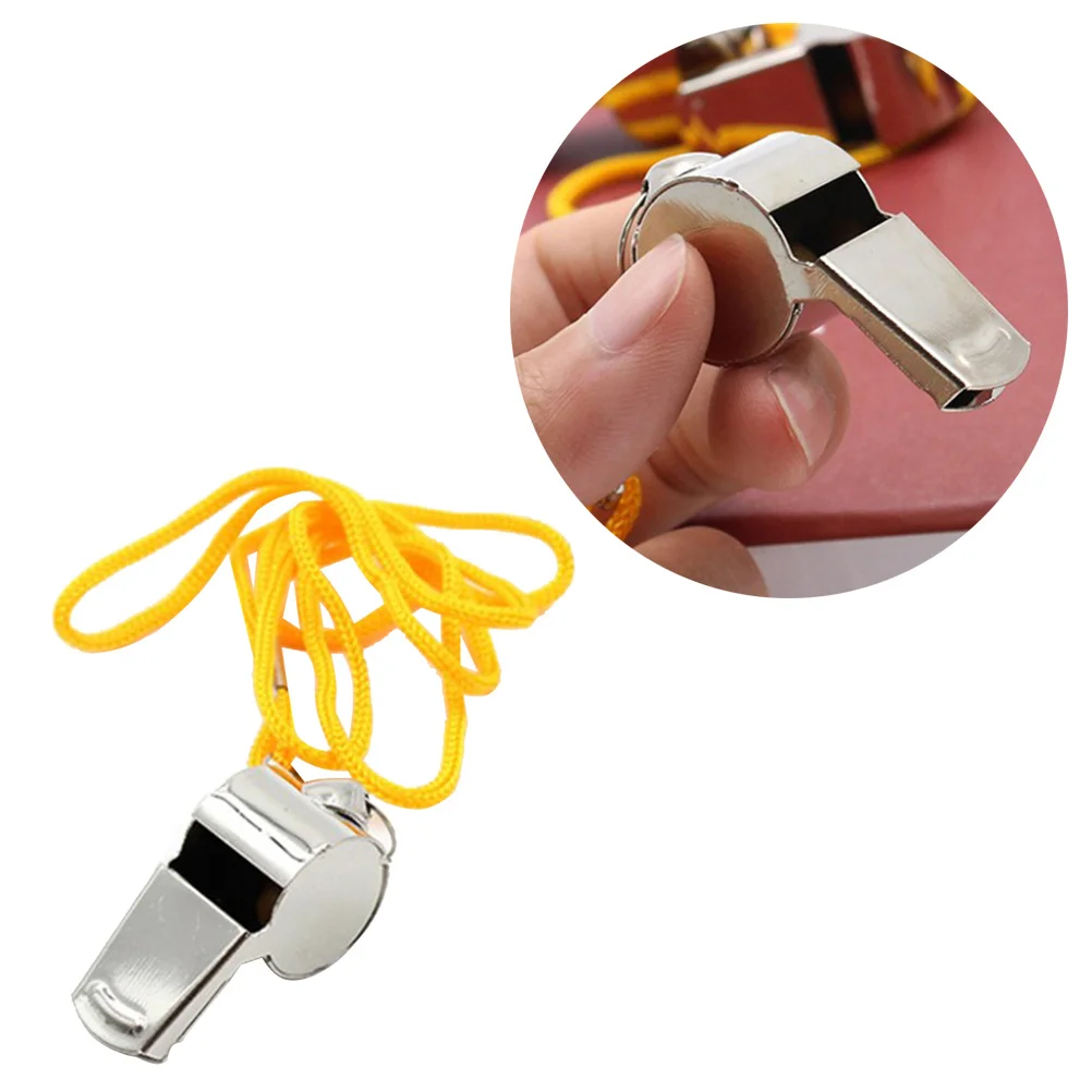 3 قطعة صافرة الحبل الثقيلة المعادن صفارة إنقاذ بصوت عال لهجة واضحة للمغامرة في الهواء الطلق أنشطة الإنقاذ في حالات الطوارئ