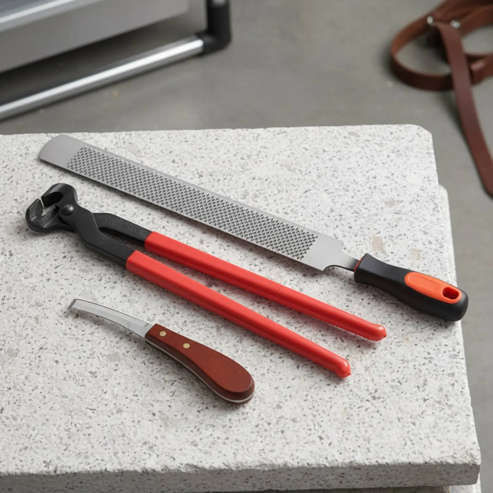3 Pieces Hoof Trimming Set Strong Grip Horse Hoof Clipper Easy to Use High Hardness for Farriers, Stable, Ranch view 4
