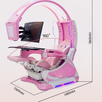 super Dream Pod zero gravity recline  tilting PC gaming racing chair gaming cockpit with speakers RGB LED support 1-2 screens