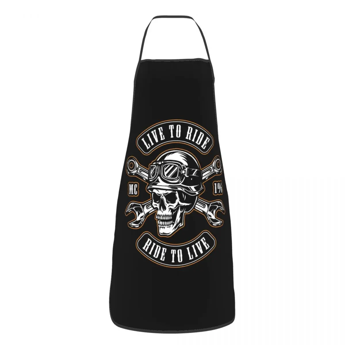 Custom Unisex Motorcycle Repair Service Chef Cooking Baking Apron Men Women Rockabilly Rock Biker Tablier Cuisine for Gardening