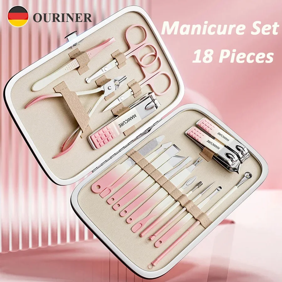 

High Quality Manicure Kit Stainless Steel Manicure Set With Gradient Foot Repair Personal Care Tools Complete Set Christmas Gift