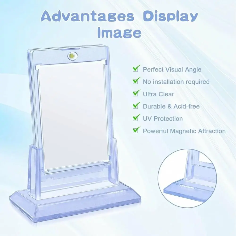 Portable Acrylic Trading Card Stand Screwless Scratch-proof MTG Cards Holder 35pt Game Cards Display Collector Display