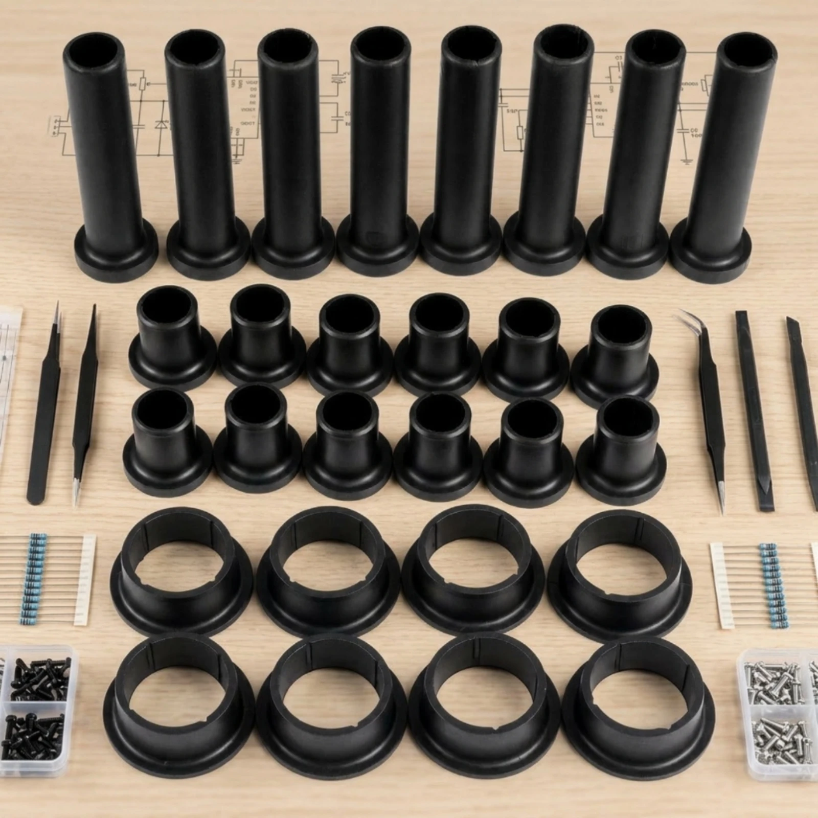 28 Pieces A-Arm Bushing Kit Replacement Control Arm Bushing Kit Part Heavy-Duty Self-Lubricating for ATV Riders, Trail Riding