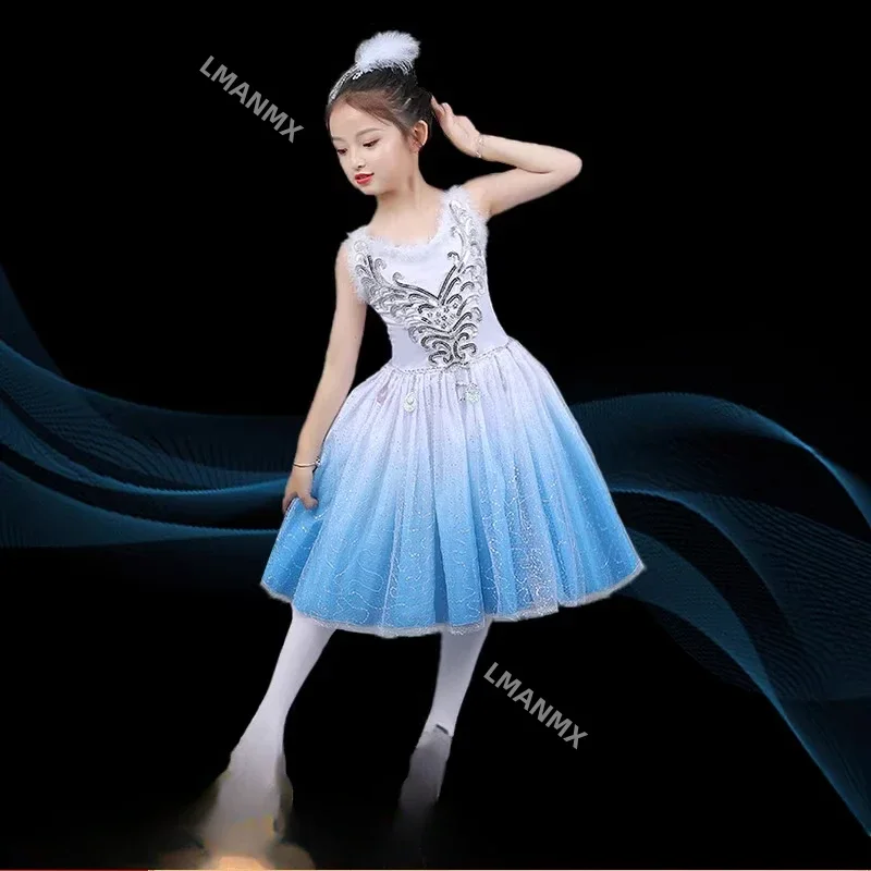 

Children's dance costume Firefly sequin skirt lights up the future Small kite dance Ballet collective dance performance costume