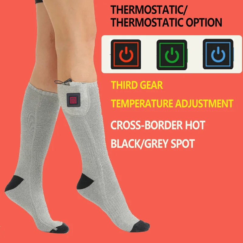 جوارب تدفئة مع صندوق بطارية قابلة لإعادة الشحن ومضادة للبرد ومريحة للرجال والنساء تسخين حراري للتخييم في الهواء الطلق ورياضات التزلج والشتاء