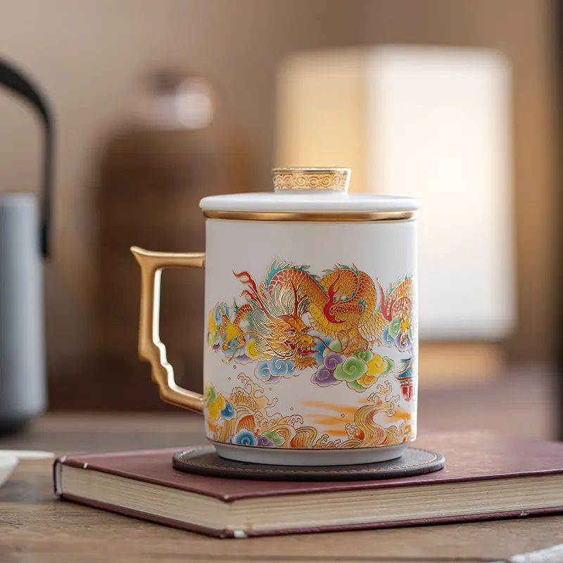 

CX office cup tea separation, high-end ceramic tea cup, high-end gift box