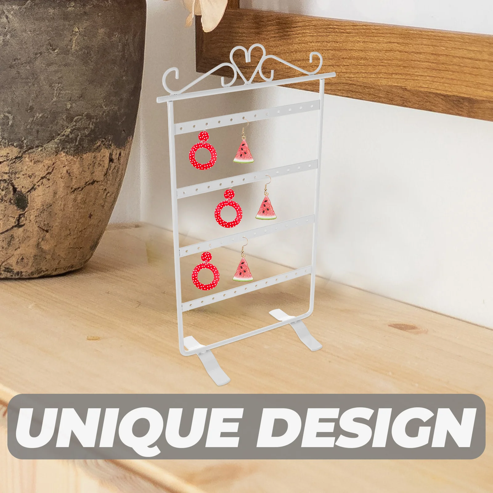 

Earrings Hanging Rack White Metal Jewelry Display Stand Storage Organizer For Earrings Rack Hanging Jewelry Display Holder