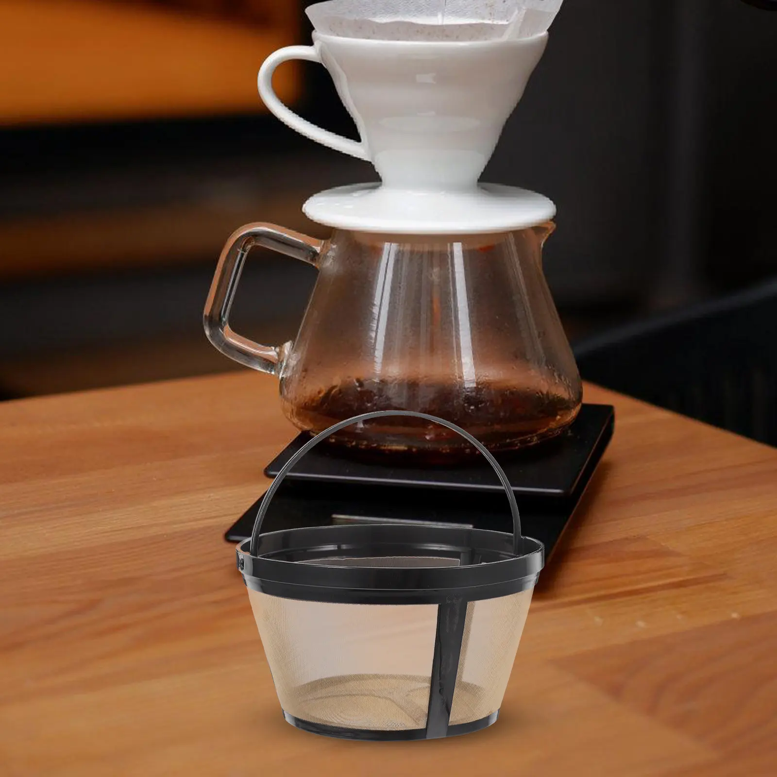 Coffee Filter Basket 8 Cup Reusable Stainless Steel Mesh Cylindrical Filter for Drip Brewers High Efficiency Flavor Retention