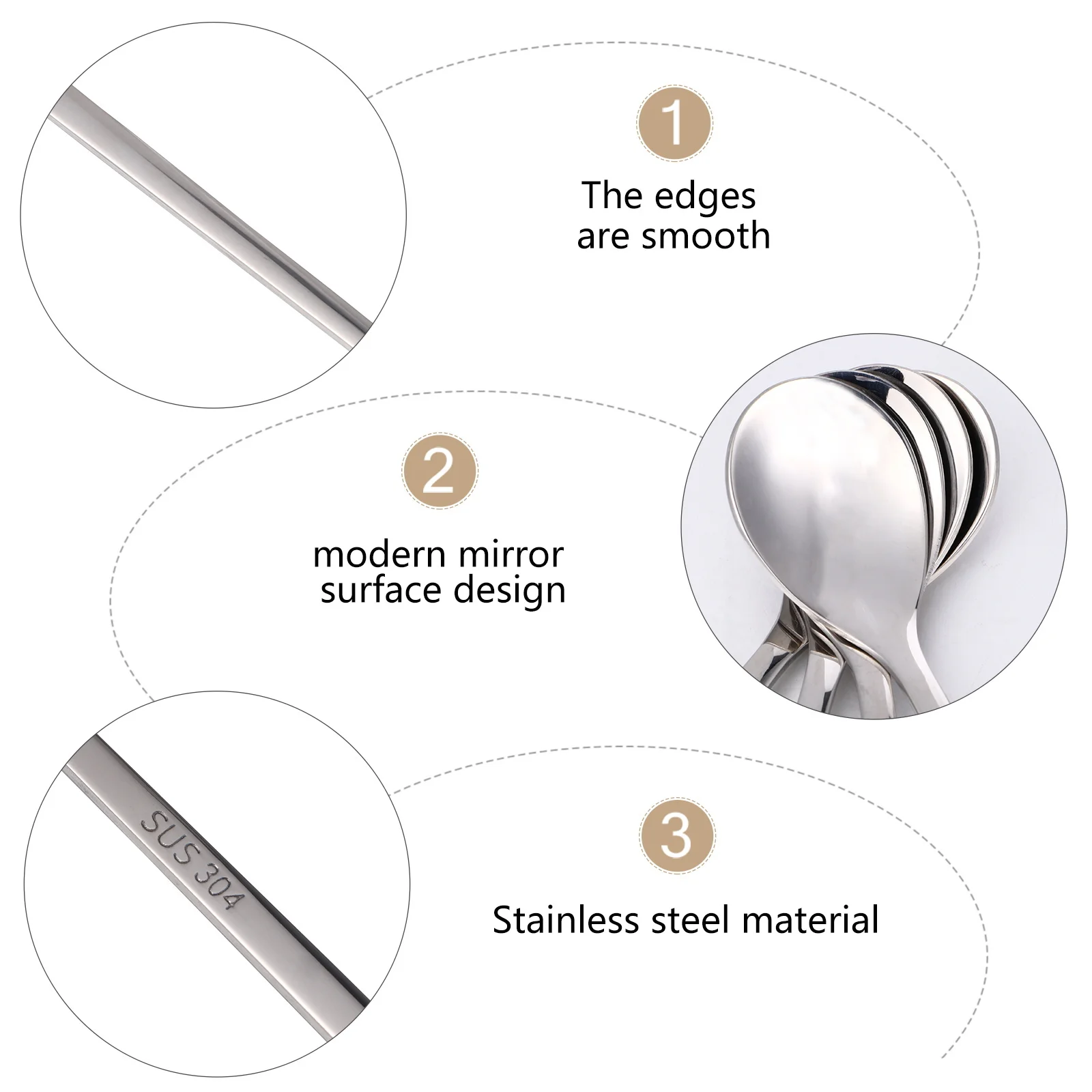 4 قطعة ملعقة قهوة من الفولاذ المقاوم للصدأ مرآة مصقولة ملاعق الحلوى لآيس كريم الشاي خلط غسالة صحون ملاعق صغيرة آمنة
