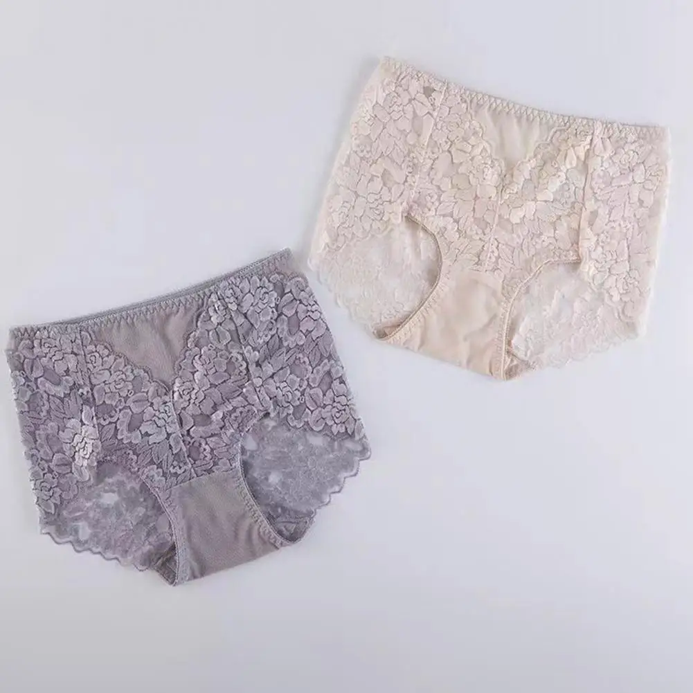 Fine Lace Lift Panties High Waist Tummy Control Lace Underpants for Women Breathable Butt-lifted Lady Panties with for Women