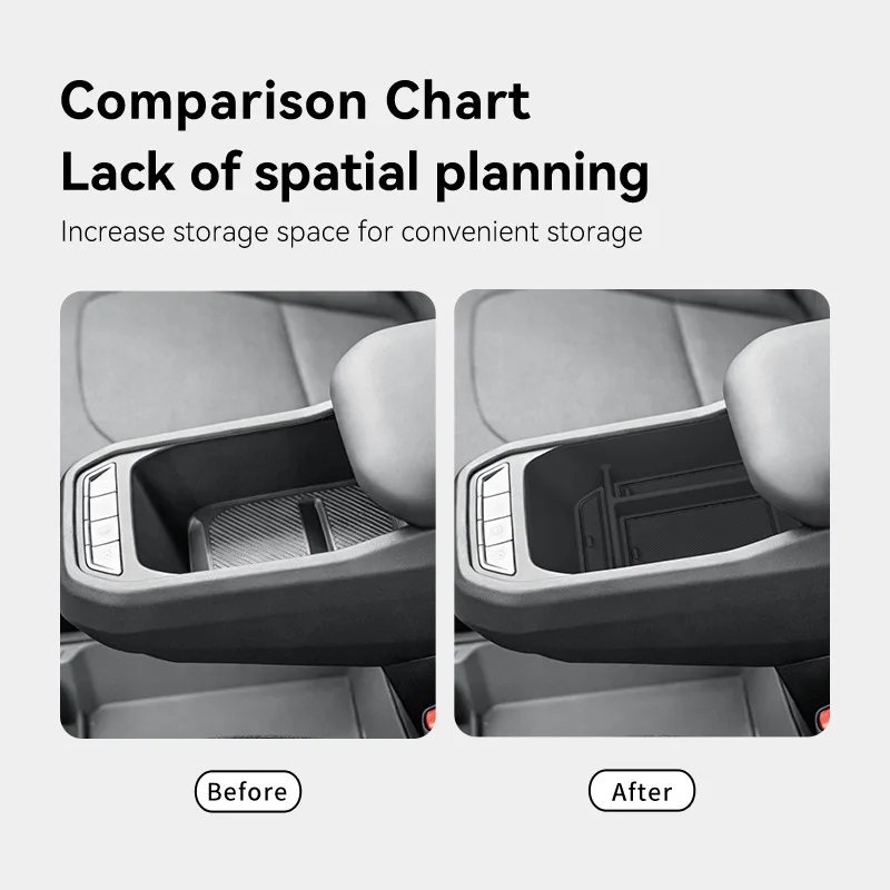 For Kia EV3 2024-2025 Center Console Organizer Tray Armrest Storage Box with Non-Slip Mat EV3 GT Line Interior Accessories