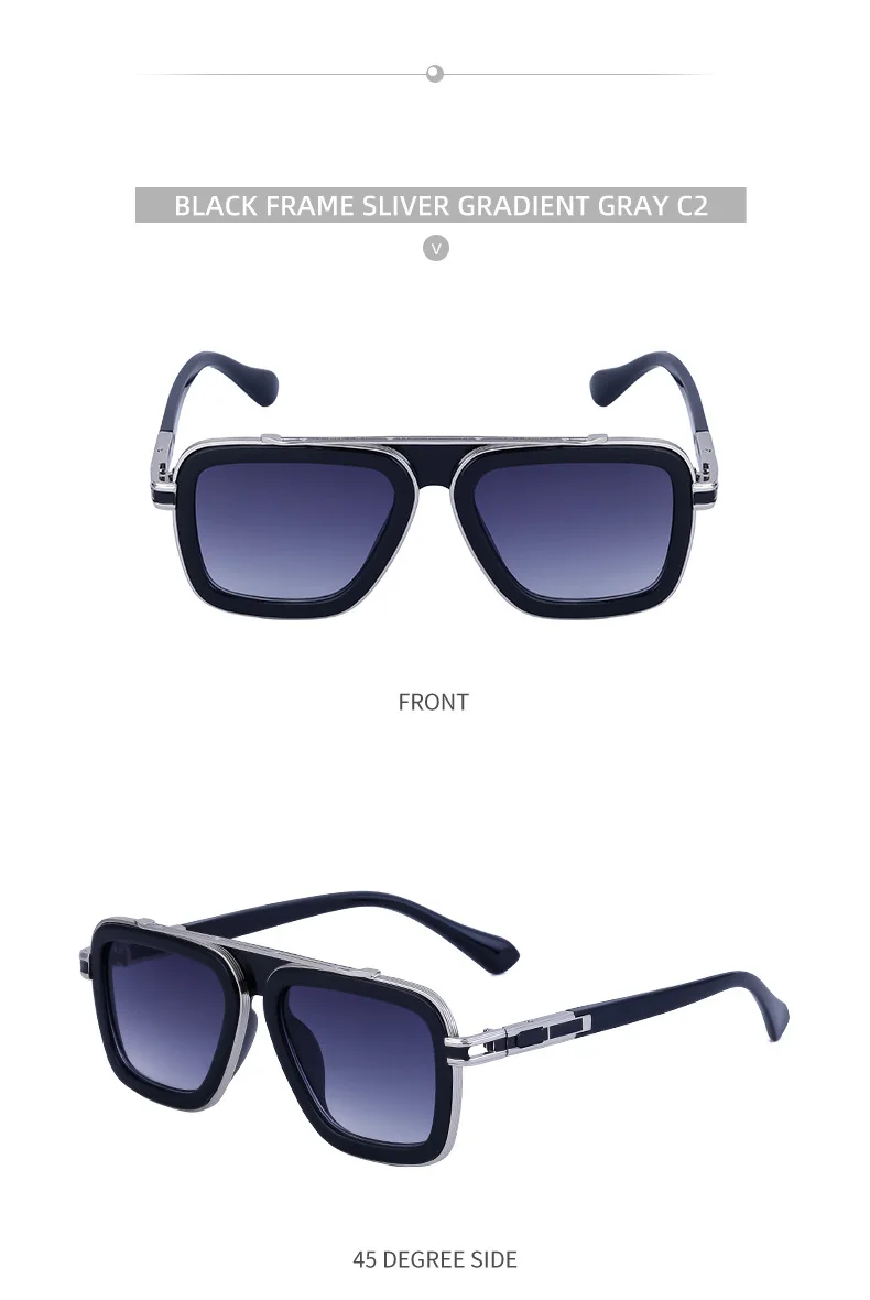 Modische Eckige Punk-Sonnenbrille für Herren 2026 Luxusmarke Vintage Retro Sonnenbrillen für Männer Steampunk Anti-Blaulicht-Brillen – Detail 16