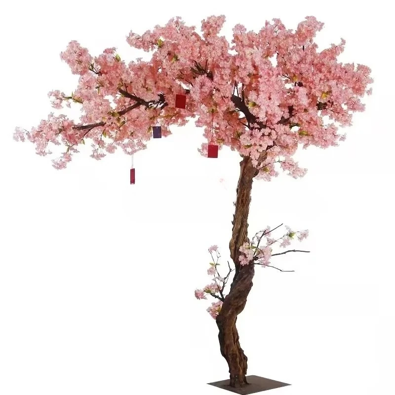 H Simulation cherry blossom tree interior decoration large fake flower wedding hotel shopping mall decoration wishing tree