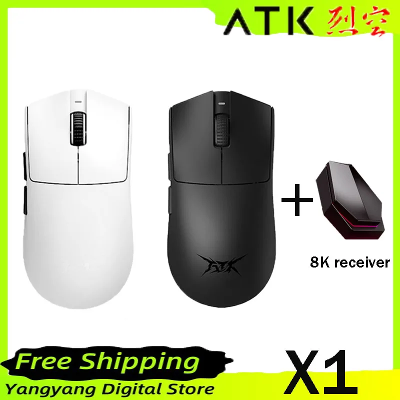 

ATK Blazing Sky X1 Wireless Mouse PAW3950 Sensor Nordic 52840 Chip 8K FPS Gaming Mouse SmartSpeed Lightweight Pc Gamer Office