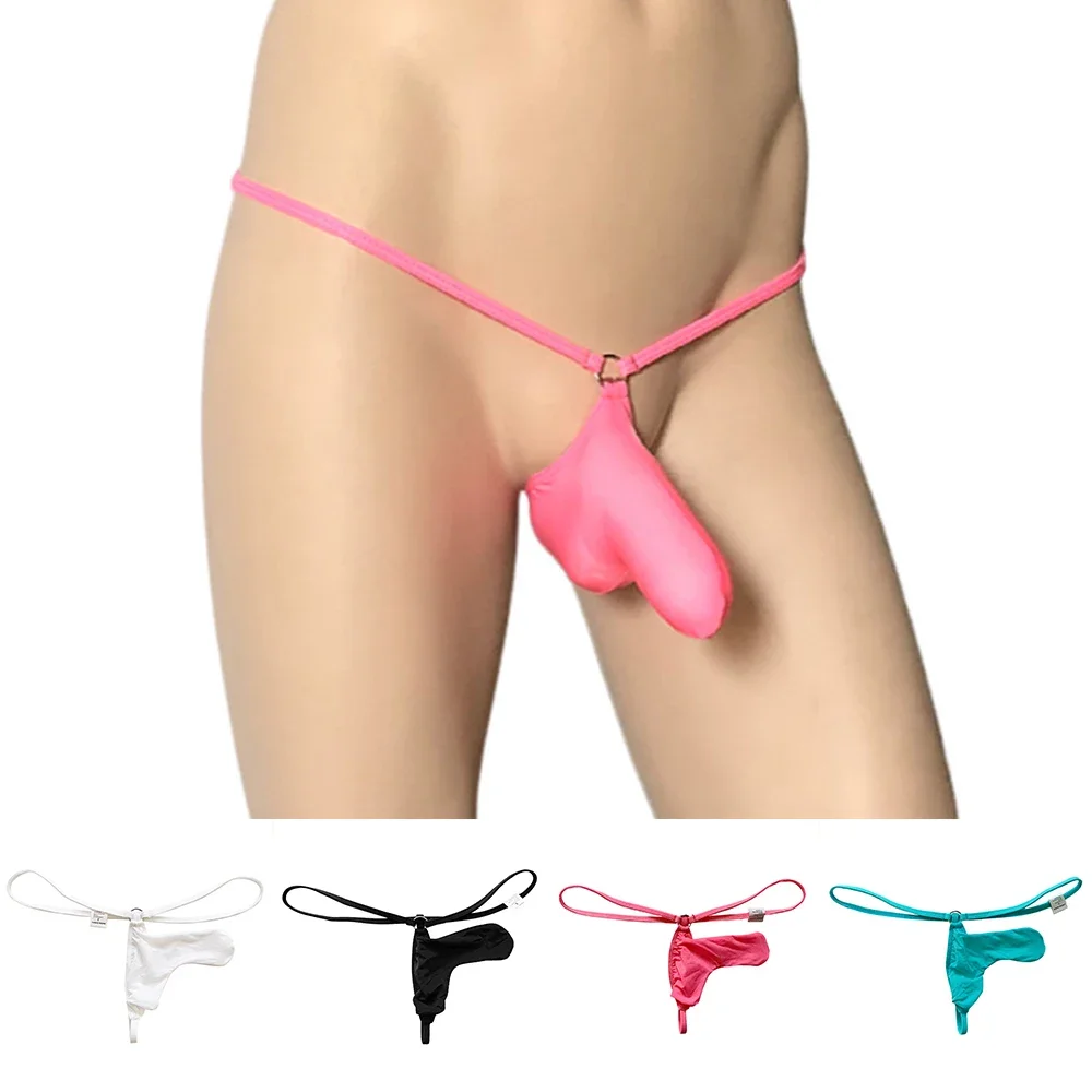 Men Mesh Ice Silk Elephant Nose Men's Triangular Panties Stretch Gay Sissy Bulge Pouch Thong Breathable Knickers Erotic Briefs