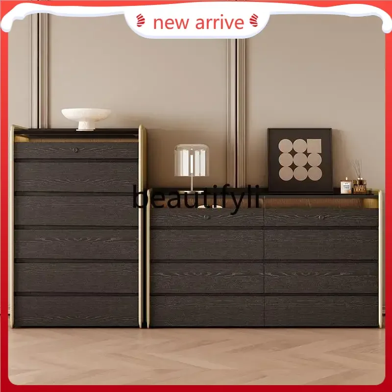 

D2520 Italian light luxury chest cloakroom island cabinet bedroom bedside storage chest