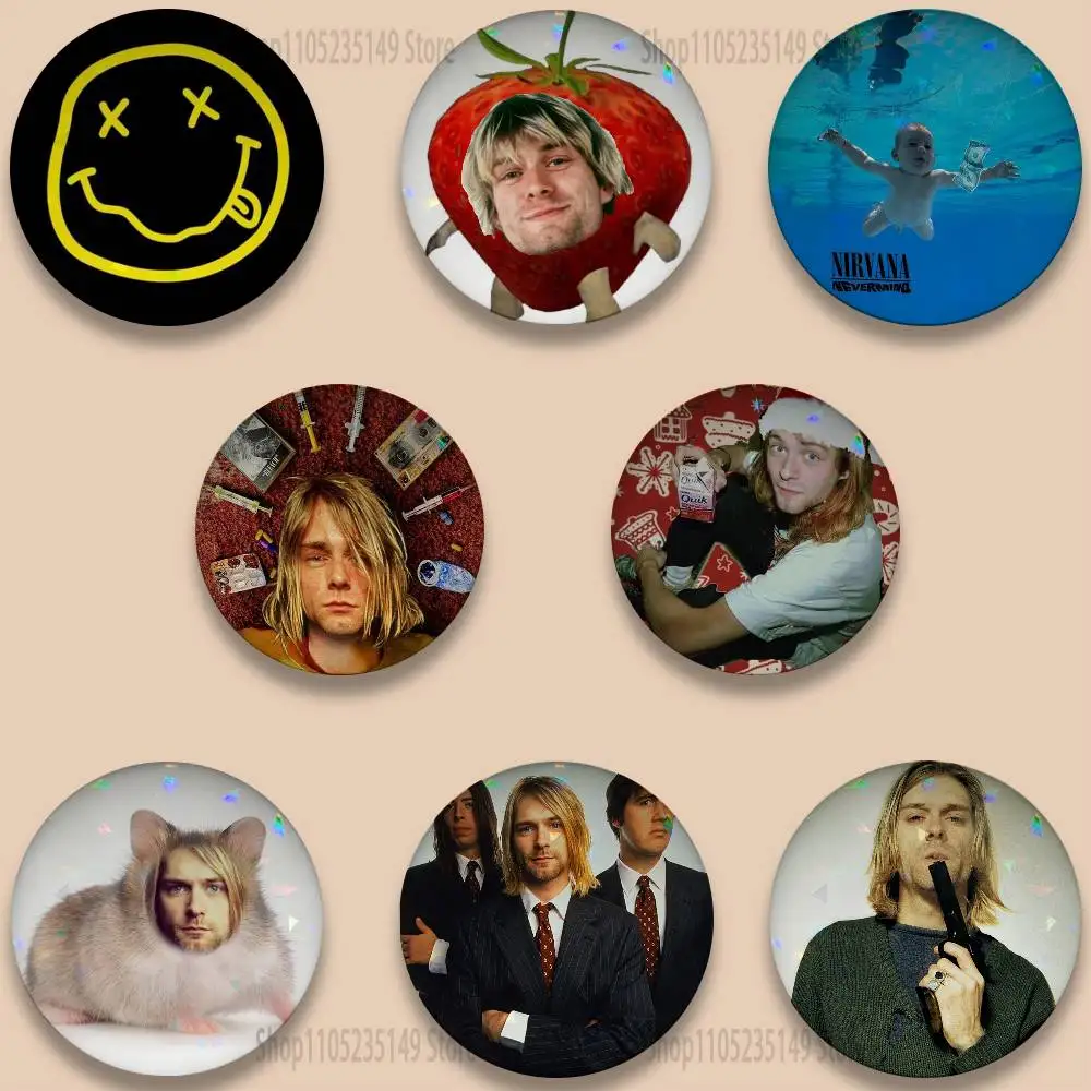 

Band N-Nirvana 32/44/58mm Handmade Pins Round Brooch Badge Backpacks Clothes Jewelry Gifts