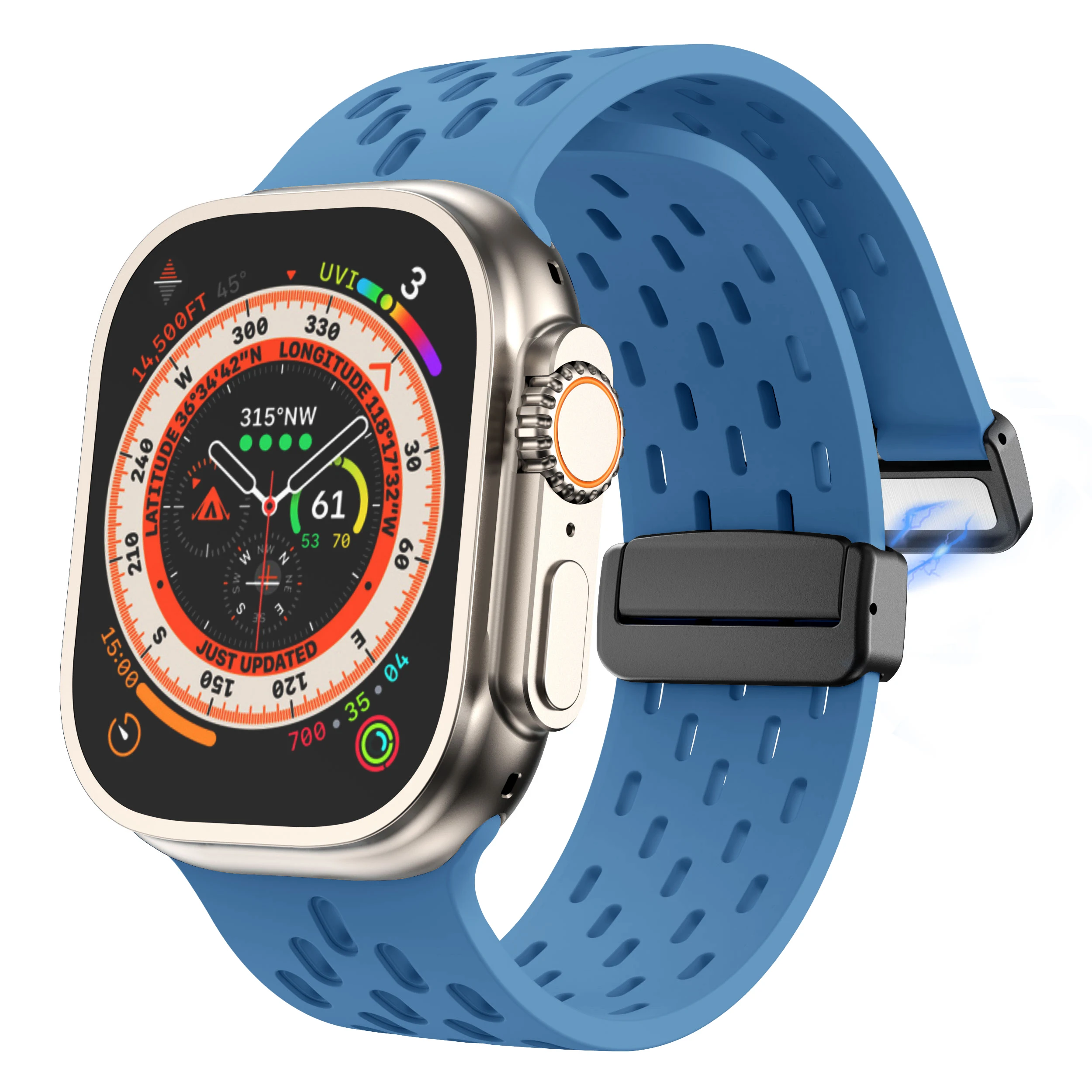 Magnetic Buckle Strap for Apple Watch Series Utral Utral Se Midnight Blue Orange Rose Strap for Apple Watch Band 49mm 45mm 44mm