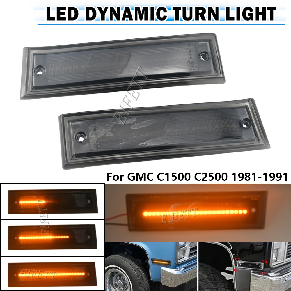 

2xFor Chevrolet Suburban C10 C20 C30 LED Front Bumper Side Marker Light Turn Signal Lamps GMC C1500 C2500 C3500 Jimmy