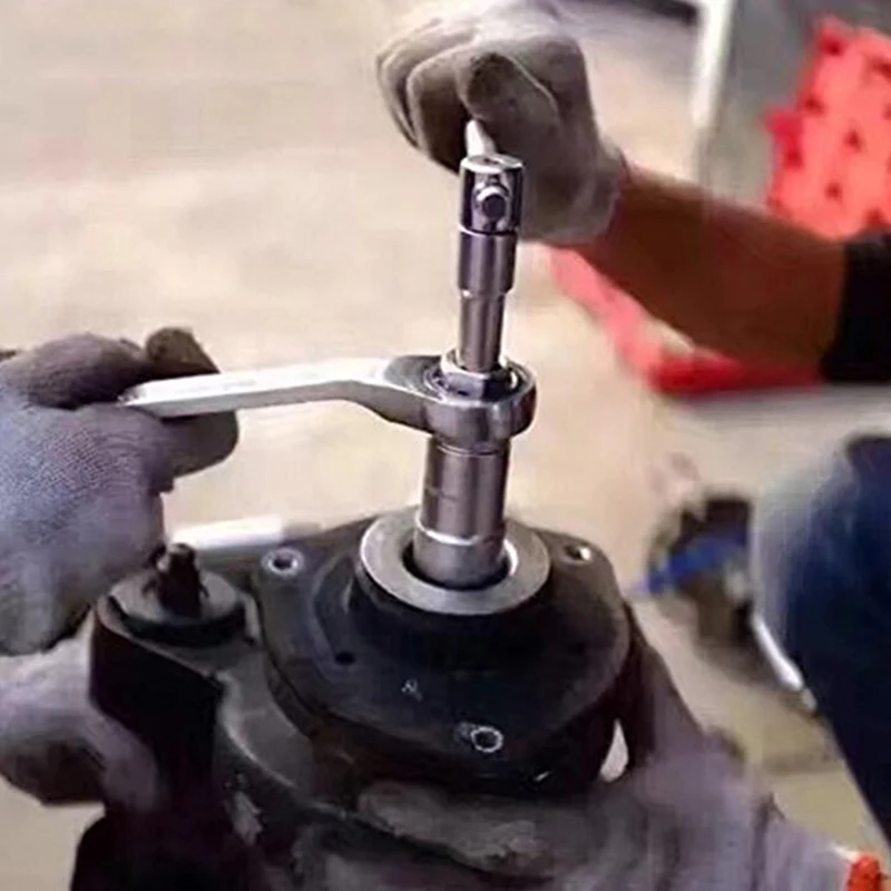 

Набор инструментов для амортизатора, 18 шт., инструмент для снятия гайки стойки подвески, инструмент для верхнего крепления, инструмент для разборки верхнего амортизатора