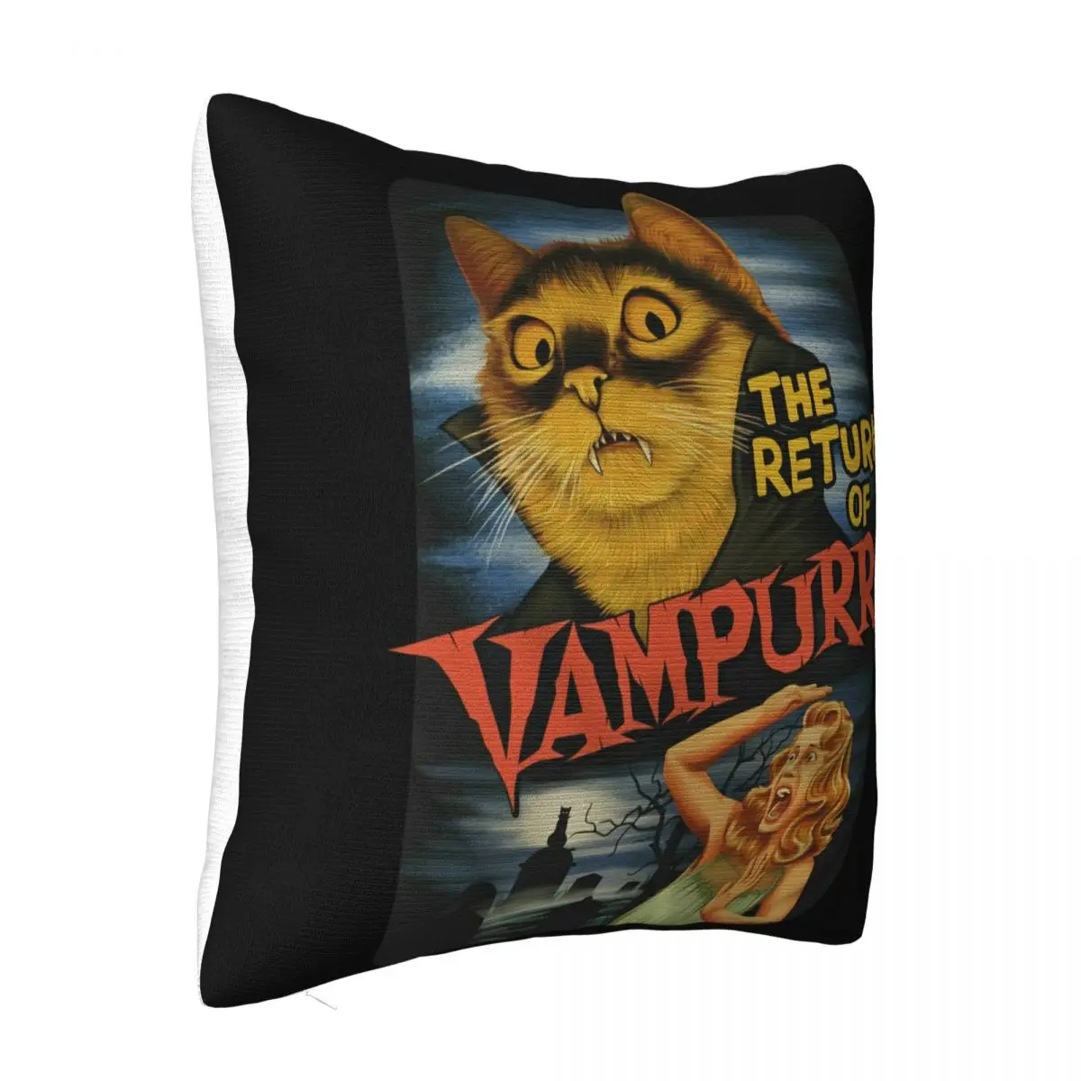 The Return Of Vampurr Cat Vampire Halloween Gift Black For Men Women Creative Design Leisure Autumn Pillow Case