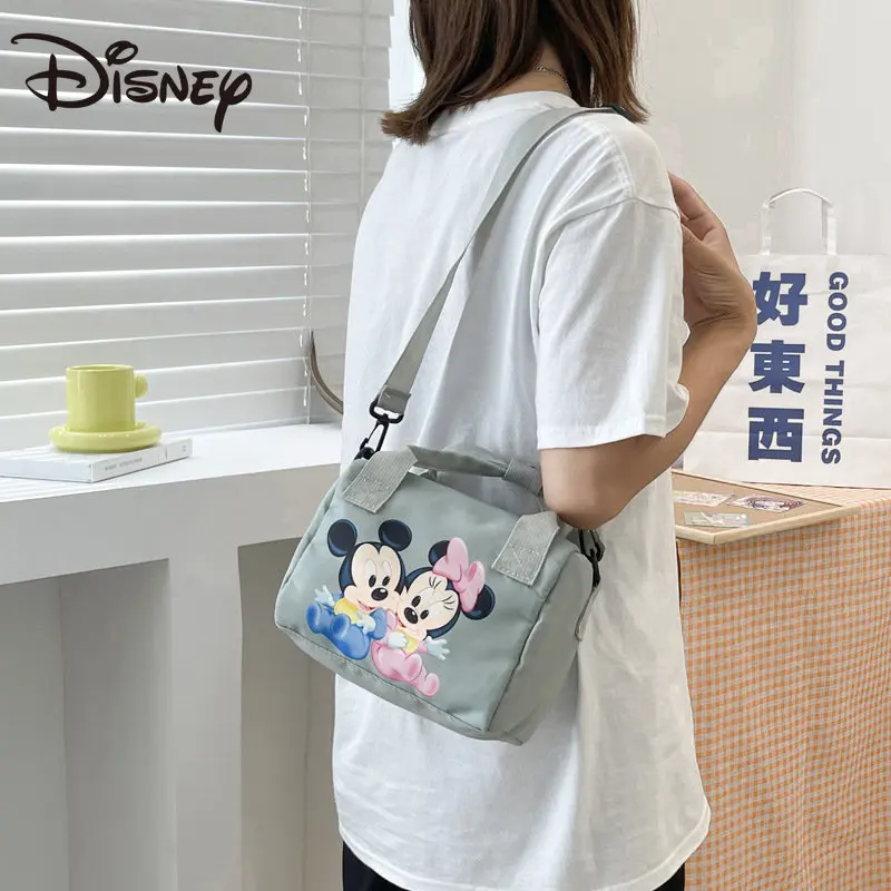 MINISO Disney Cute Mickey Handbag Summer Small Bag Women's Bag 2023 Casual Simple One Shoulder Messenger Small Square Bag