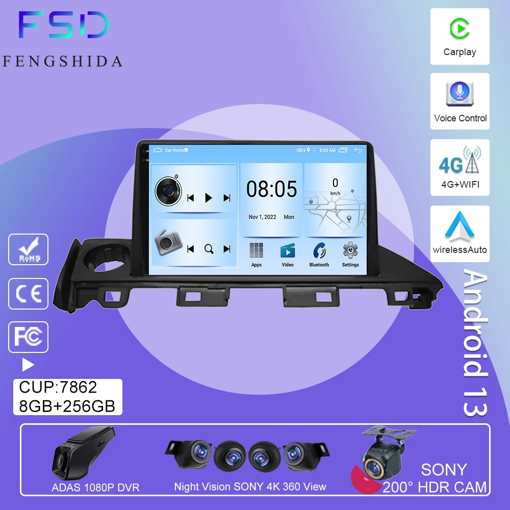 

Android Auto For Mazda 6 Mazda6 III 3 GJ GL 2015 - 2018 WiFi Car Radio GPS Navigation Multimedia Stereo Carplay DSP No 2 din DVD