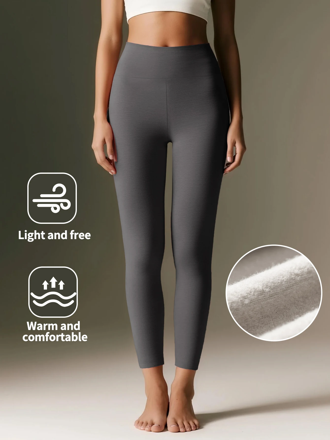 Dralon Thermal Winter Fleece Lined Slim Fit Stretchy Skinny Pants Women's Wear - Outside Cycling & Jogging Ladies' Trousers view 5