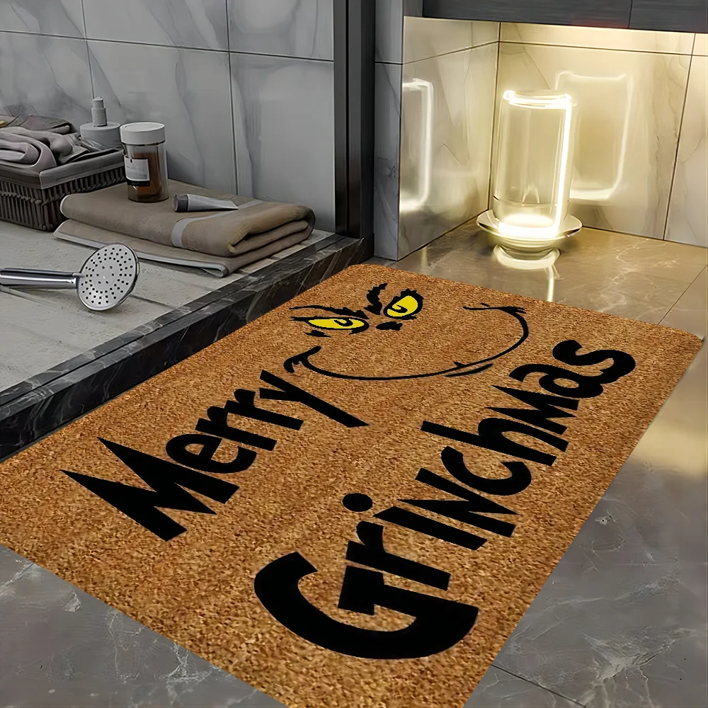 Christmas The G-Grinchs Floor Mat Entrance Door Mat Rectangle Home Soft Badmat Front Door Indoor Outdoor Mat Toilet Rug