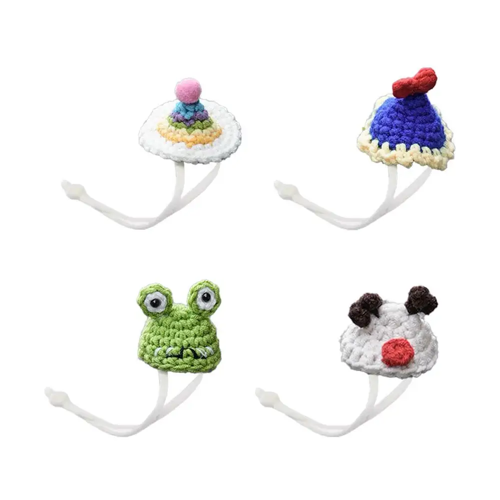 

Handmade Knitted Hamster Hat Funny Frog Parrot Hat Snake Strap Adjustable Chin Small Cute Hat Outfit Suit Small Pet Hat Ani K9V2